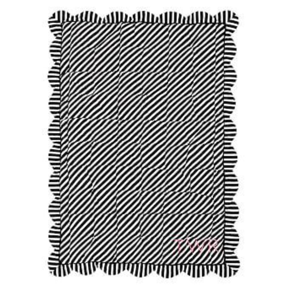 Pottery Barn Kids Diagonal Stripe Toddler Quilt NEW never monogrammed